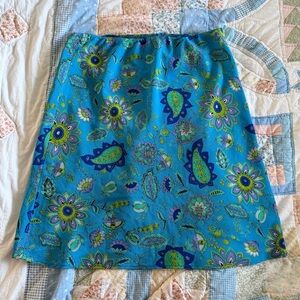 Y2K Paisley Blue Midi Skirt